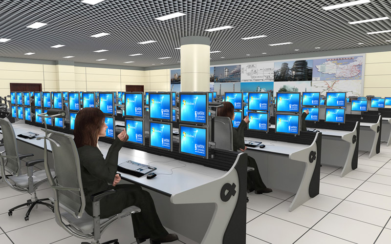 6聯(lián)監(jiān)控機(jī)房操作臺效果圖片